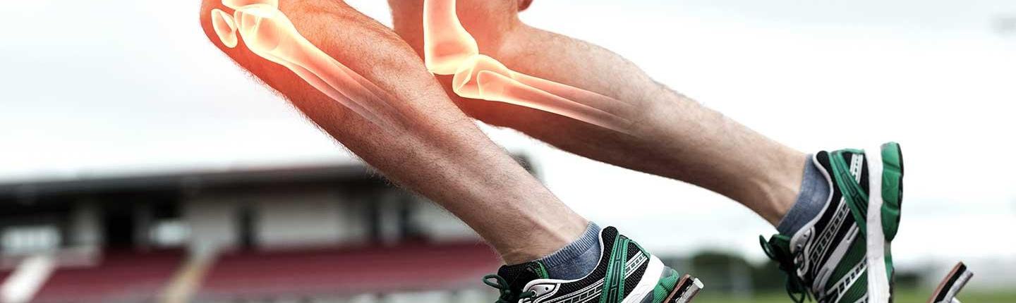 image illustrates knee pain or injury, a common issue for athletes, especially runners