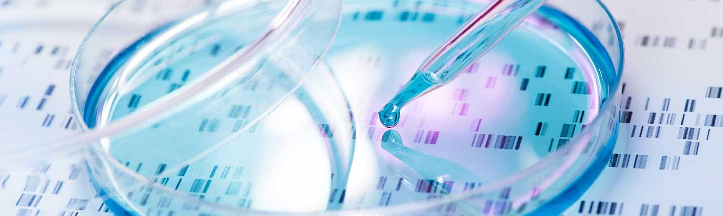 A pipette emptying a drop of solution into a petri dish, representing the biochemistry department at Occidental College (Oxy).