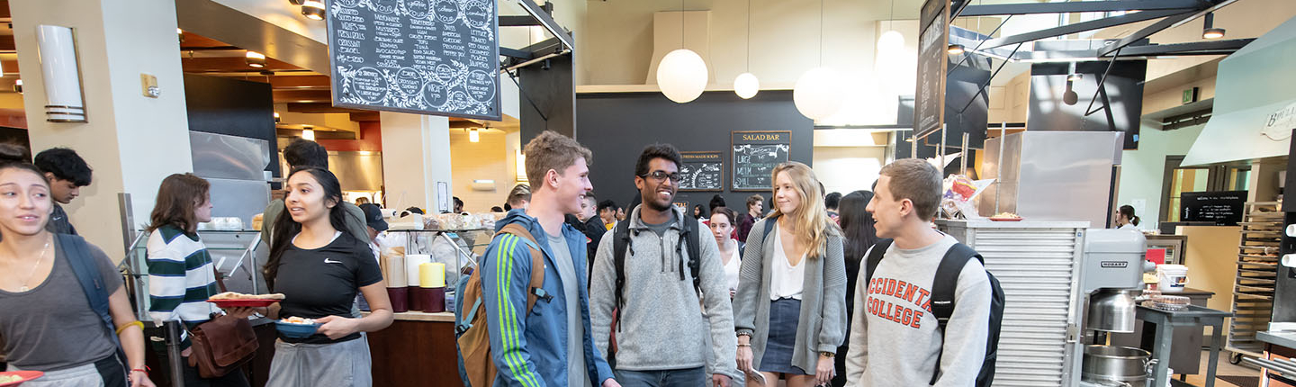 Students in Oxy's Marketplace dining hall