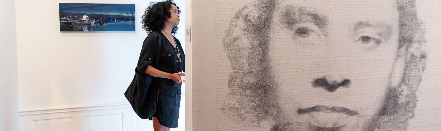 A wall drawing of Janet Stafford was created by artist Kenturah Davis '02 in 2012
