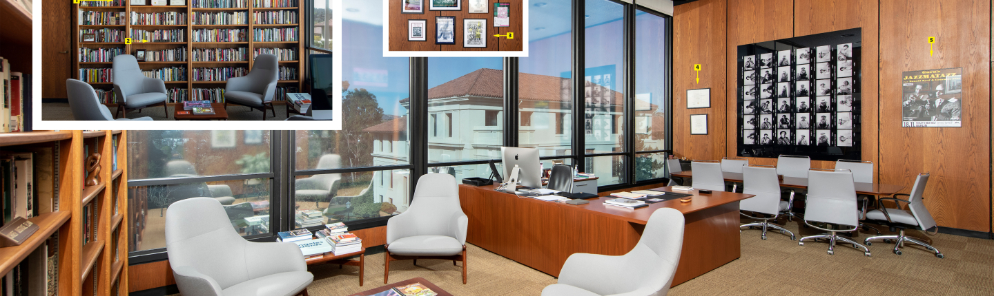 Inside President Elam's office at Occidental College