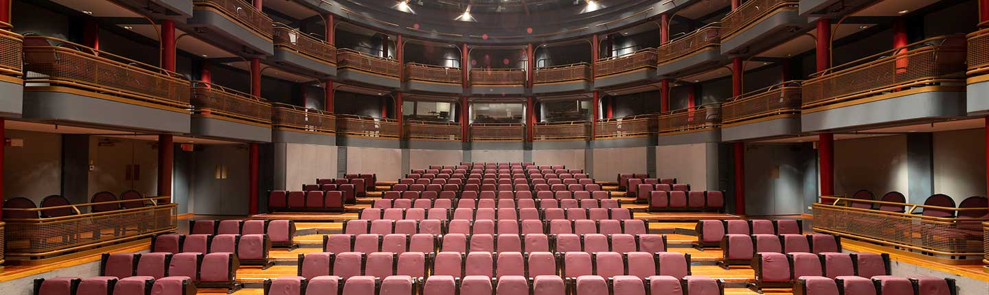 The interior of Keck Theater on Oxy's campus