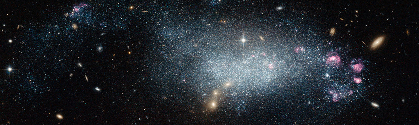 A dwarf galaxy in space