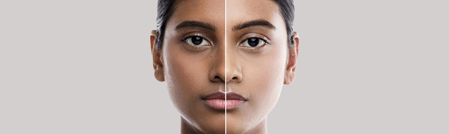 Indian woman with lightened skin