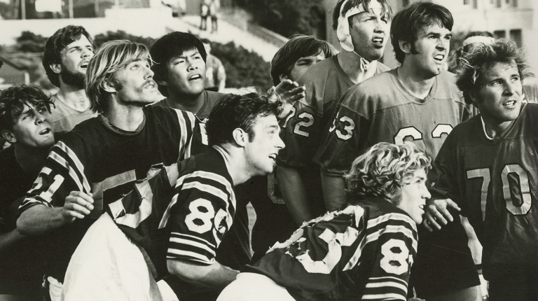 Members of the 1971 Oxy rugby team.