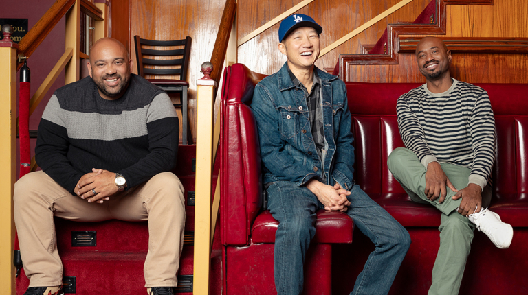 Eddie Gorton ’01, Paul “PK” Kim ’98, and David Murphy ’02 