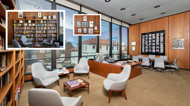Inside President Elam's office at Occidental College