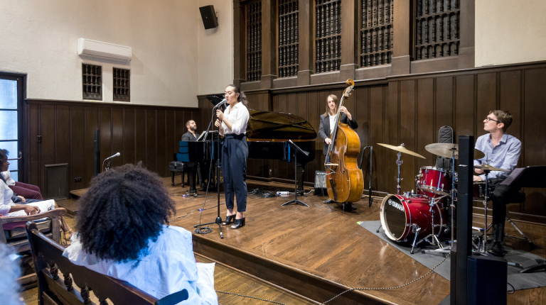 Inez Leon participating in the Esperanza Spalding Master Class
