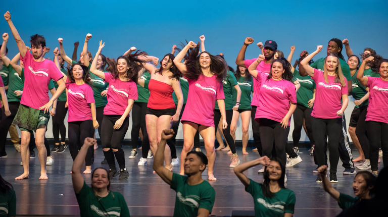 Oxy students performing in Dance Production