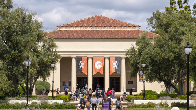 Occidental College's iconic Thorne Hall