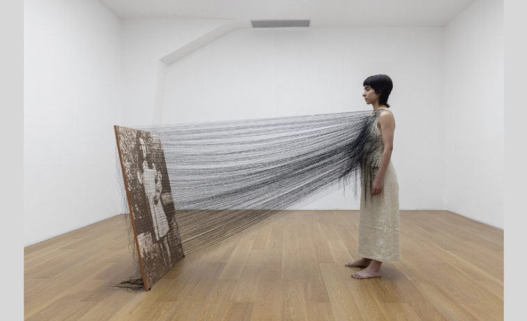 A piece of 3D visual art in a gallery