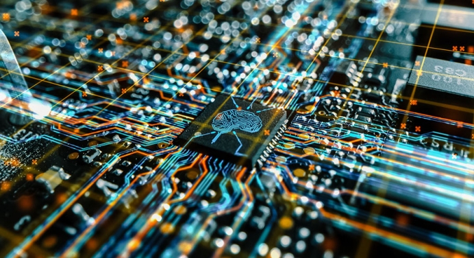 Close-up of a computer circuit