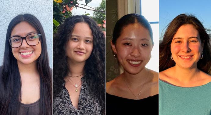 Four Occidental College female student headshots