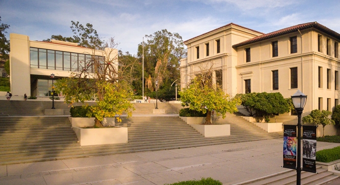 Front stairs to AGC building on campus