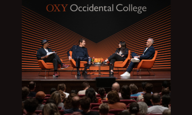 Alumni Bob Johnson, John Branca, Ramona Gonzalez, and Ian Montone discuss the music industry