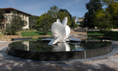 Gilman Fountain on Oxy's campus