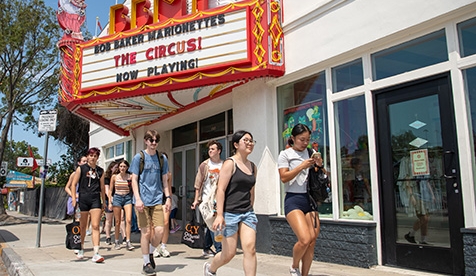Occidental College students explore York Boulevard in Highland Park