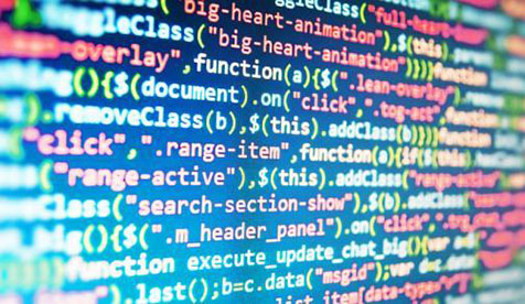 angled image of programming code typed in multicolor