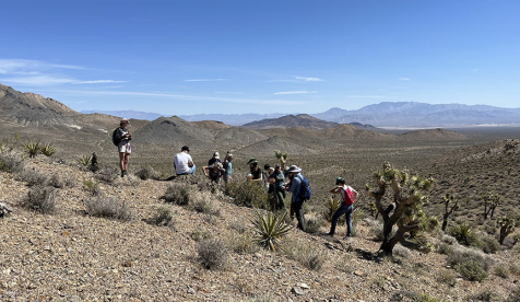 Occidental College students doing geology research in the desert of Southern California