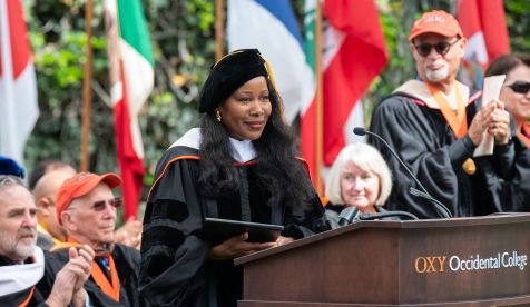 Isabel Wilkerson speaks at Occidental College's 2023 Commencement.