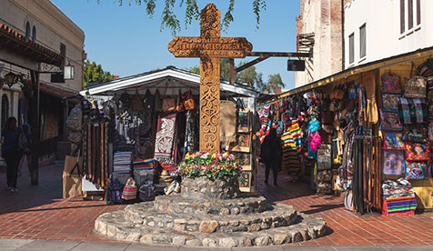 Olvera Street within the El Pueblo de Los Angeles Historical Monument