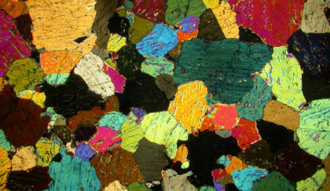 Colorful rocks displayed next to each other 