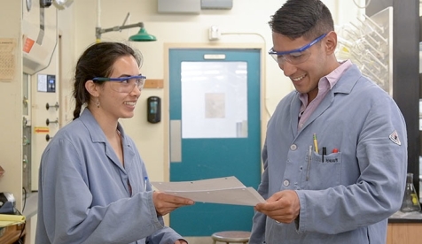 Student and her lab professor