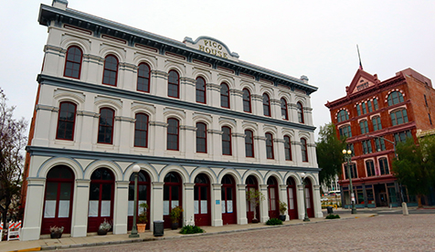 the historic Pico House, located at the El Pueblo de Los Ángeles Historical Monument in downtown Los Angeles
