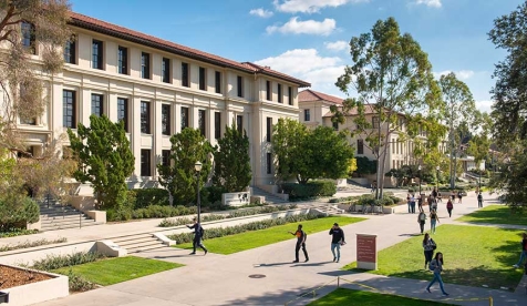 A beautiful day on campus by Johnson Hall