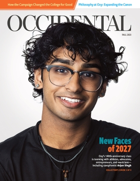 Fall 2023 magazine cover, portrait of a young man