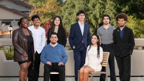 an eight-person portrait of the 2025-26 Obama Scholars cohort