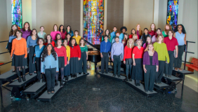 College Chorus in colorful clothes 