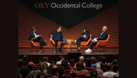 Alumni Bob Johnson, John Branca, Ramona Gonzalez, and Ian Montone discuss the music industry