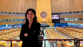 Mia Thiagarajan Inside the United Nations chamber