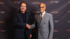 John Branca '72 and Occidental College President Harry J. Elam, Jr.