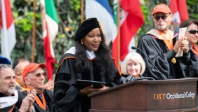 Isabel Wilkerson speaks at Occidental College's 2023 Commencement.