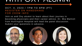 alumni Dr. Gabriel Akopian '96, Dr. Mark Ancheta '97, Dr. Megan Sumida '14