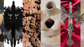 color composite image of eight artworks cropped to fit a long rectangle