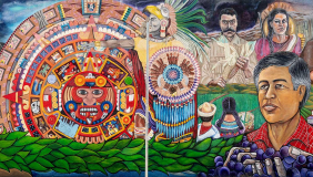 a detail from the "Quetzalcoatl Mural Project: A Sequence of Time and Culture," located in Los Angeles