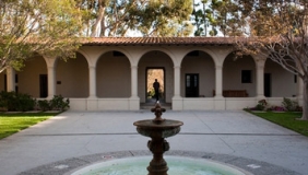 The fountain in Booth Courtyard