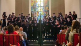 members of the Oxy Glee Club in Herrick Chapel