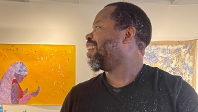 Ashon Crawley, artist, in his studio