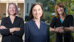 (l to r) Profs. Kristi Upson-Saia, Sharla Fett and Amy Lyford