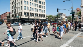 A street intersection in Pasadena, California