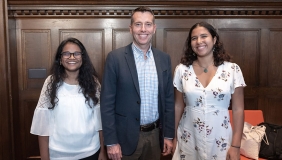 David Plouffe poses with the first group of Obama Scholars