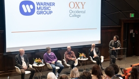 Warner Music Group executives speak to Occidental College students