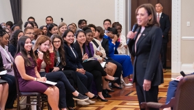 Ellie Findell '23 attended a White House meeting with Vice President Kamala Harris.