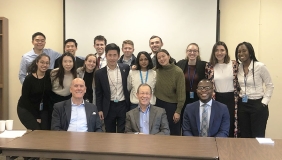 Oxy students and Bill Kahane in NY