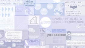 a graphic showing infographics about spanish language in the US
