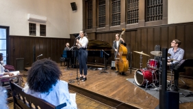 Inez Leon participating in the Esperanza Spalding Master Class